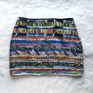 Mustard Seed Velvet Rainbow Mini Skirt
